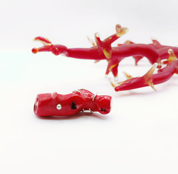 Red Coral Garnet Earrings