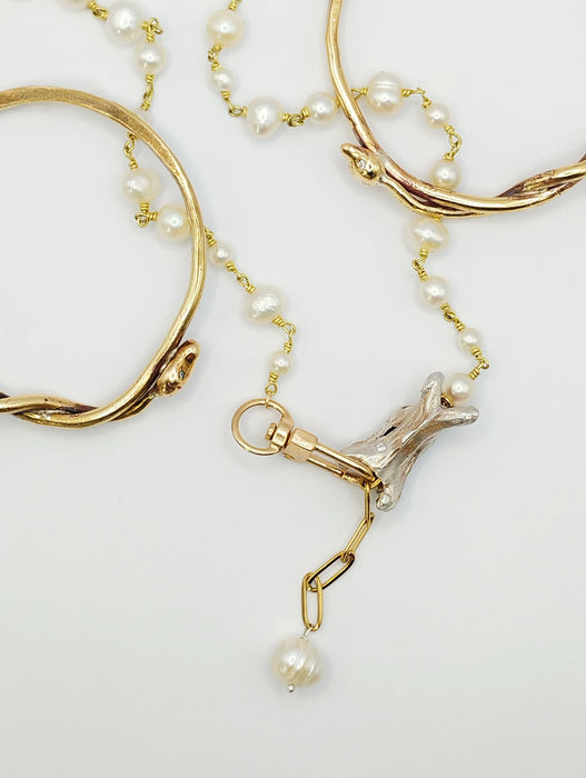 Snake Cuff with Diamond or Emerald Eyes