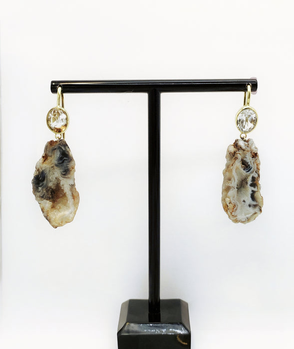 Geode Quartz Drop Earrings