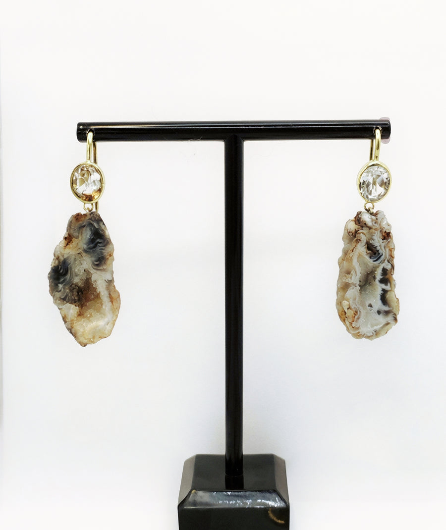 Geode Quartz Drop Earrings