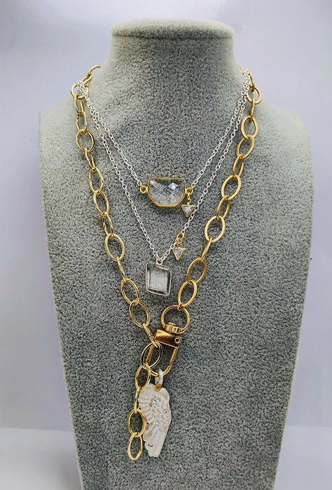 Sterling & Diamond Wing Necklace