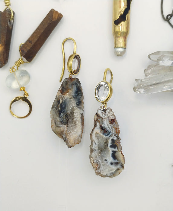 Geode Quartz Drop Earrings