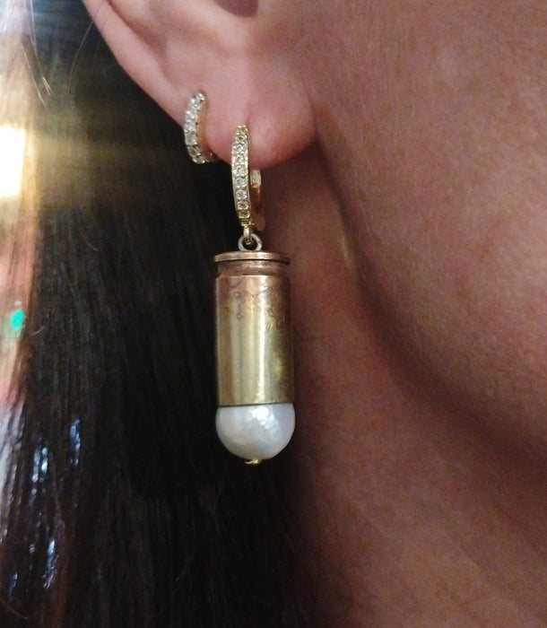 Bullet Pearl Earrings