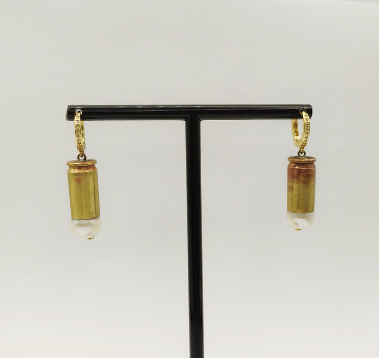 Bullet Pearl Earrings