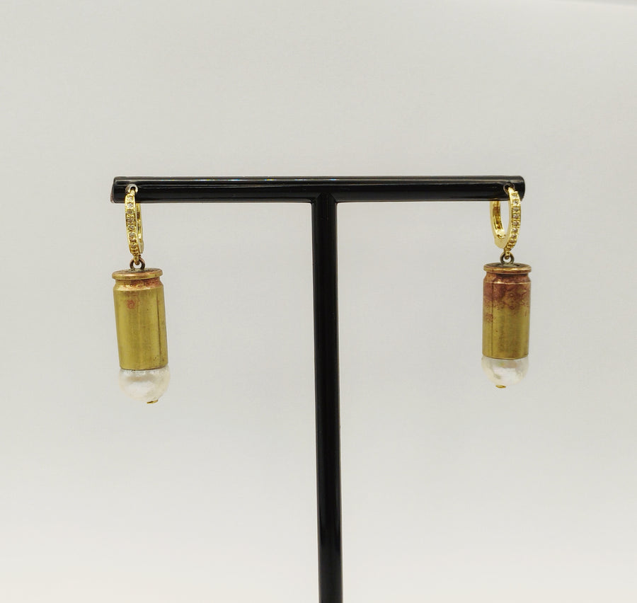 Bullet Pearl Earrings