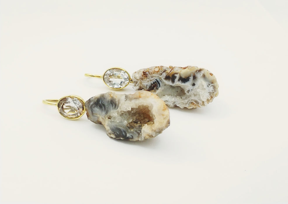 Geode Quartz Drop Earrings