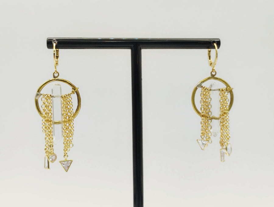 Chain & Crystal Earrings