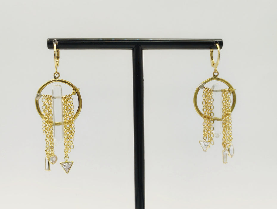Chain & Crystal Earrings