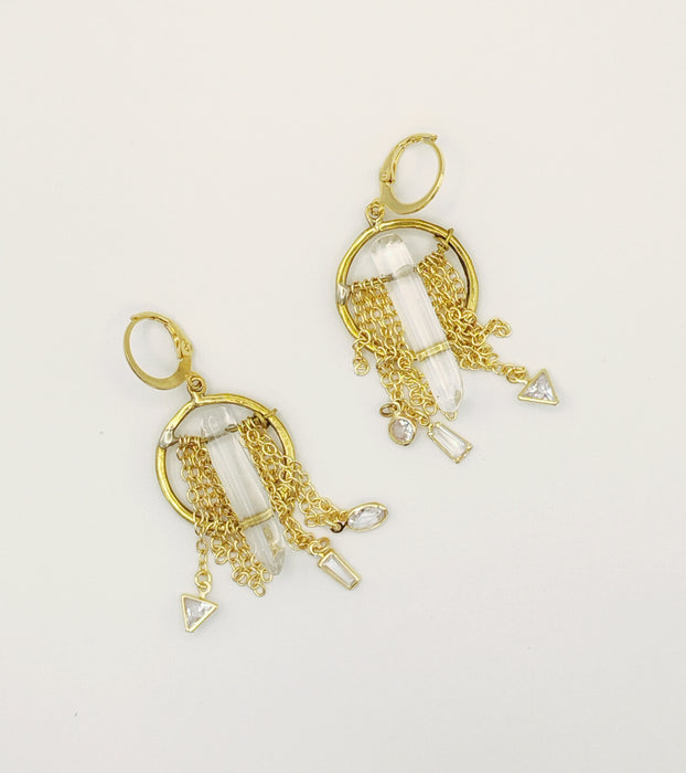 Chain & Crystal Earrings