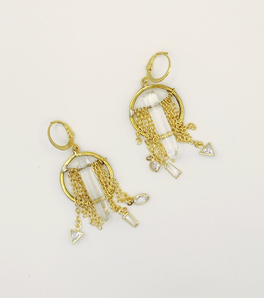 Chain & Crystal Earrings