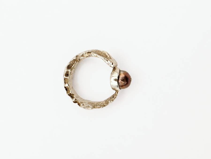 Opossum Jaw Pearl Ring