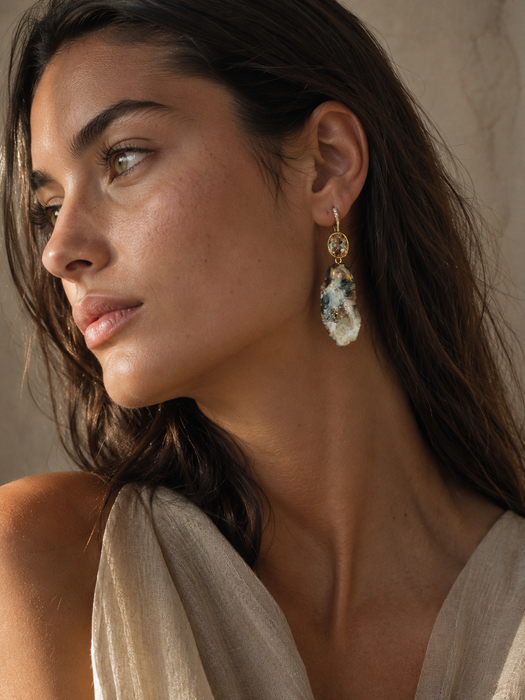 Geode Quartz Drop Earrings