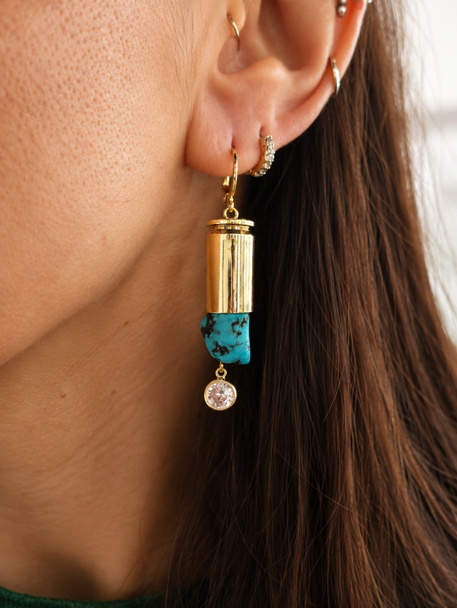 Turquoise Bullet Earrings
