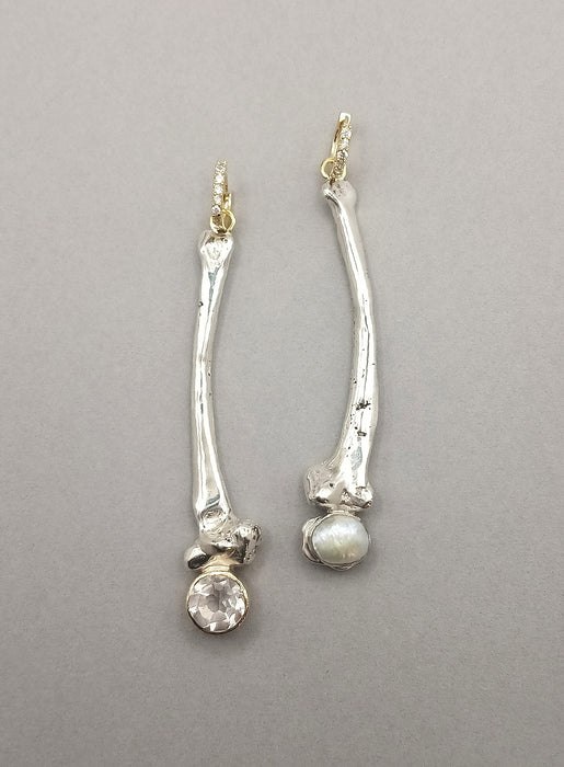Silver Bone Earrings