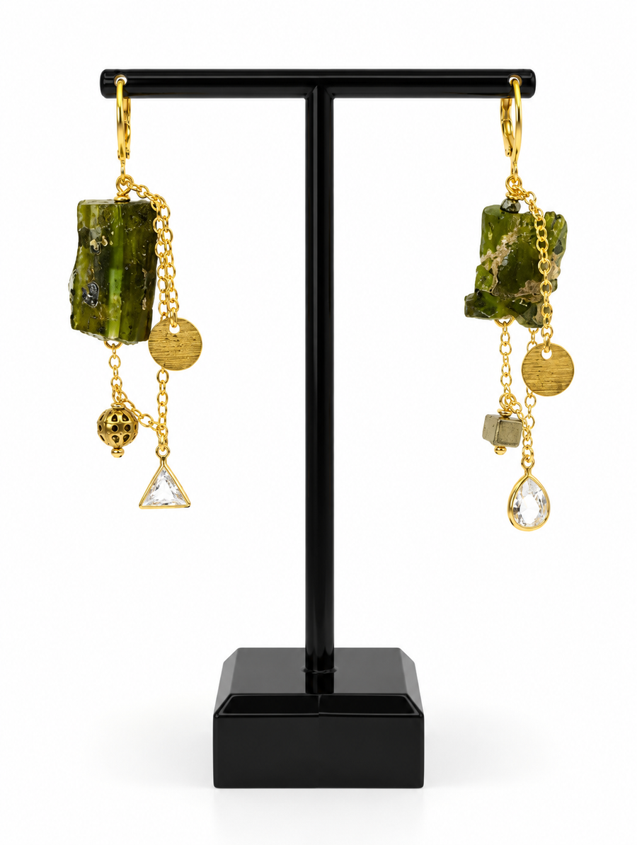 Green Roman Glass Earrings