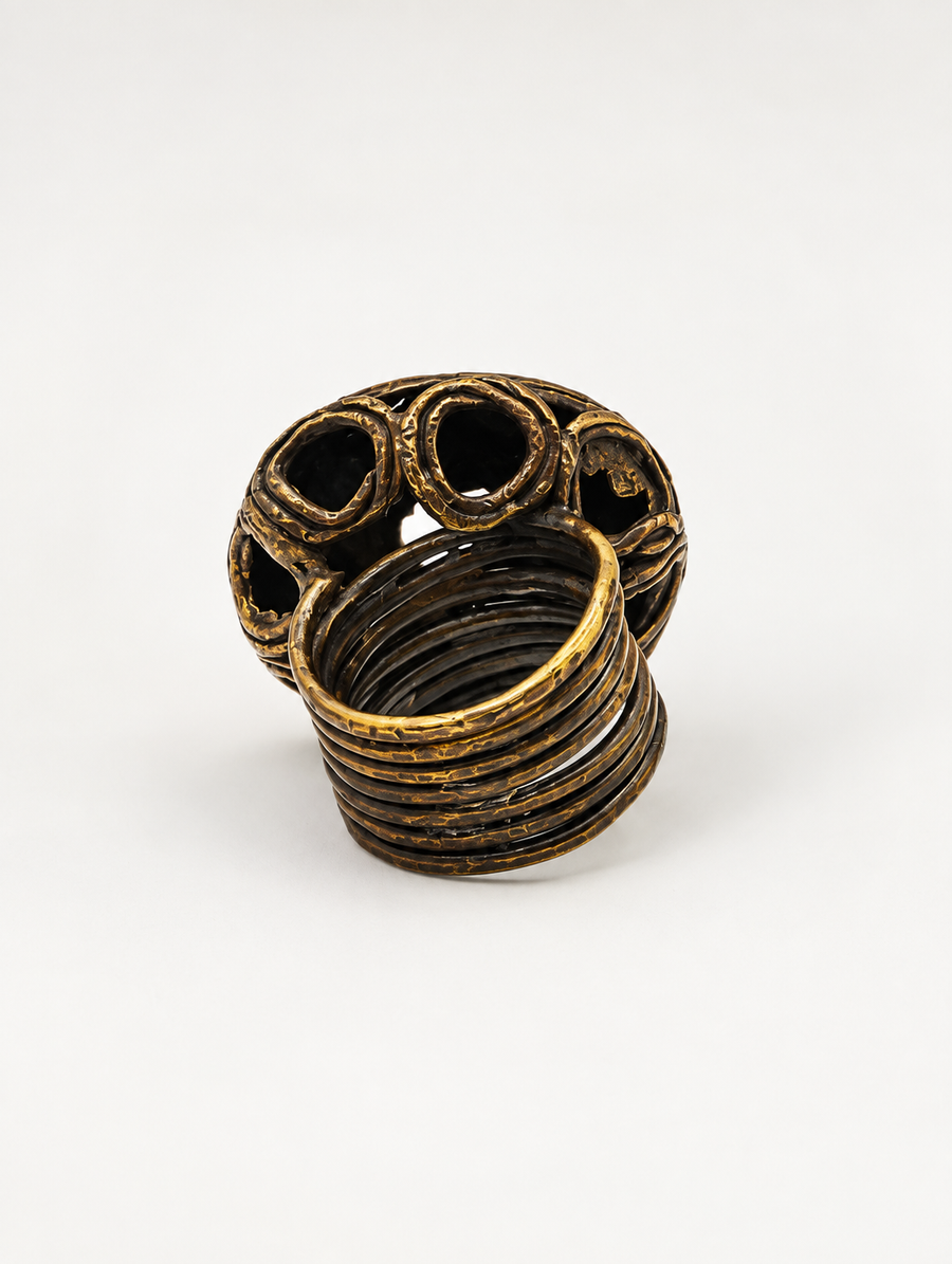 African Brass Diamond Ring