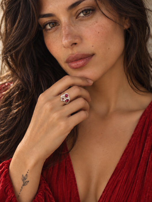 Garnet 3-Stone Ring