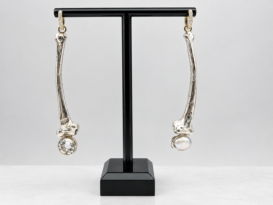 Silver Bone Earrings