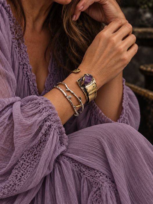 Amethyst Cuff Bracelet