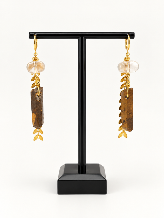 Gold Quartz Earrings