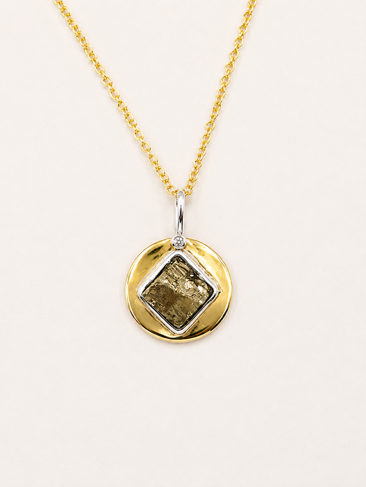 Pyrite Disk Pendant Necklace