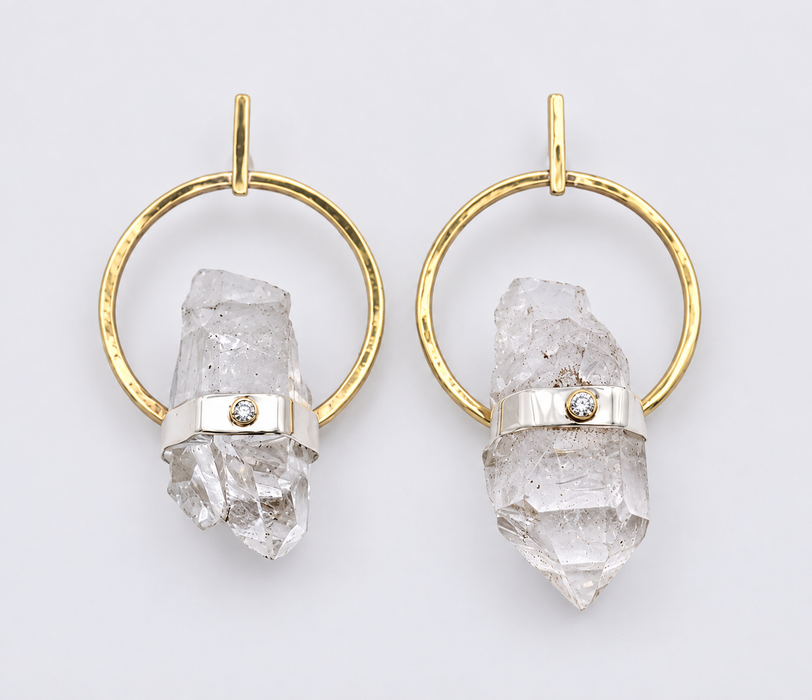 Quartz Diamond Earrings