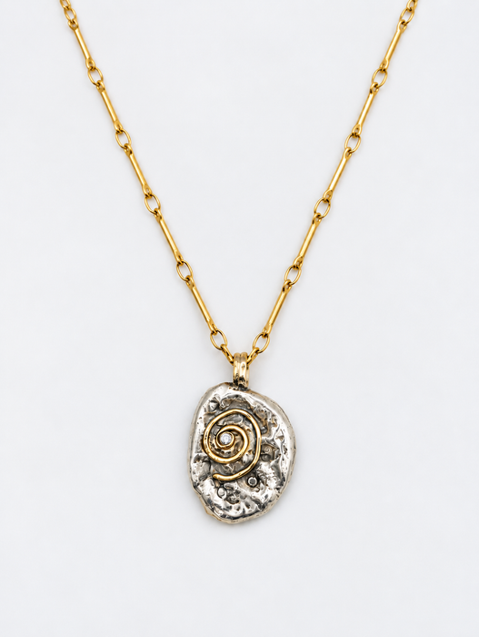 Oval Spiral Pendant Necklace
