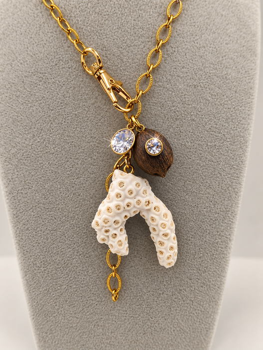 Coconut Coral Cluster Necklace