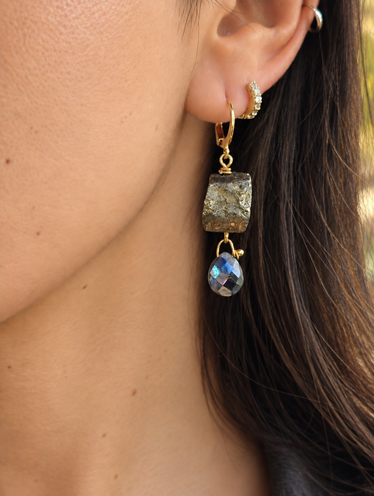 Pyrite Drop Earrings