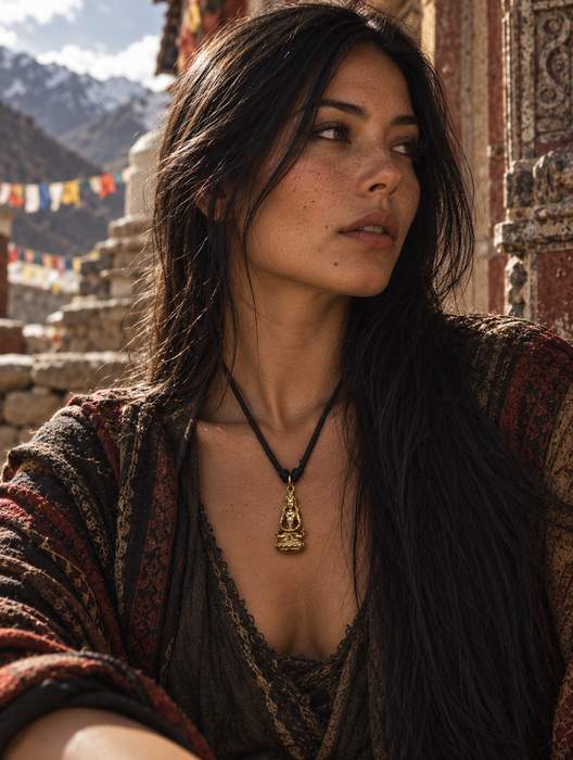 Brass Diamond Buddha Necklace