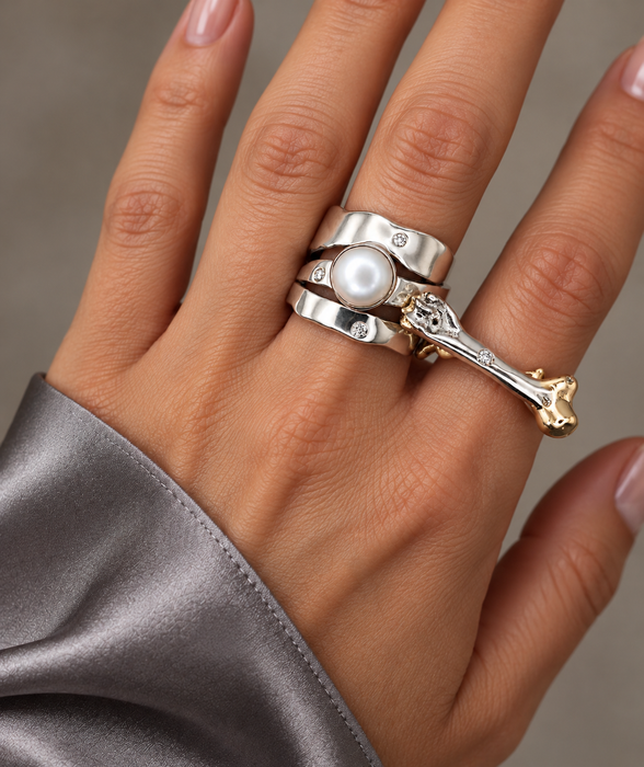 Bone Diamond Ring