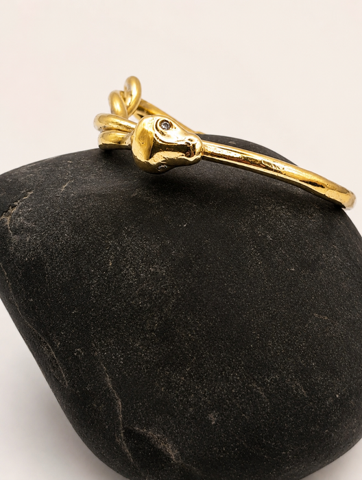 Snake Cuff with Diamond or Emerald Eyes