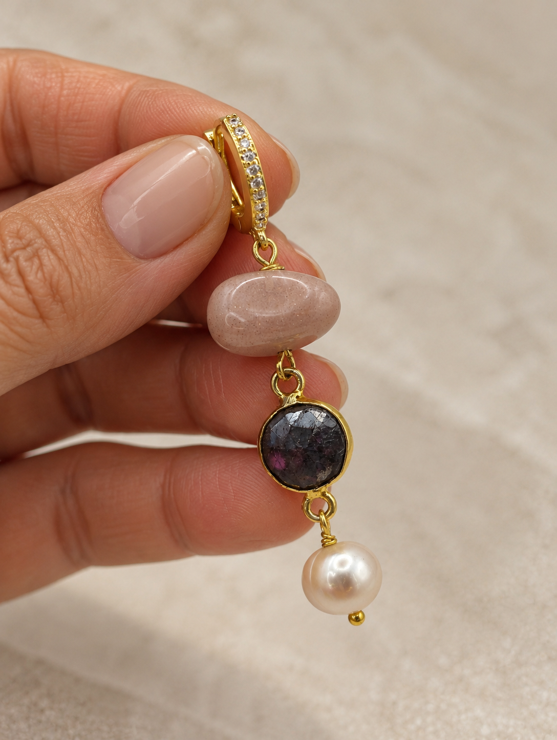 Pink Opal and Purple Chalcedony Earrings– Nectar Jewelry