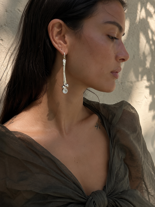 Silver Bone Earrings