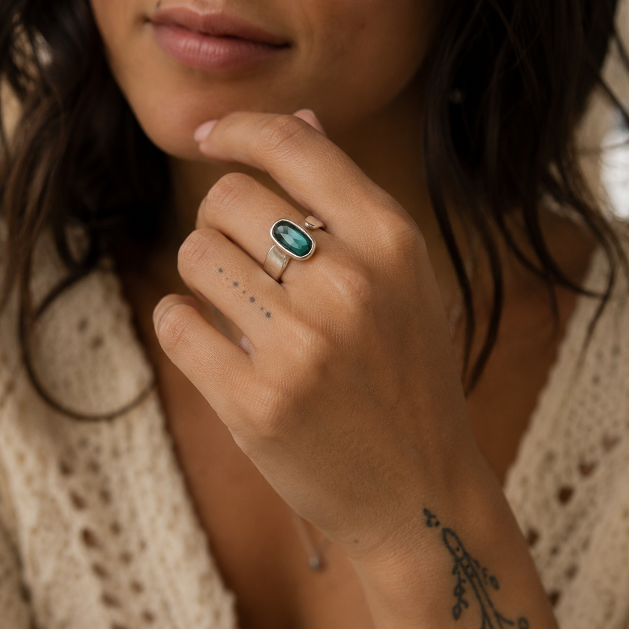 Green Tourmaline Bypass Ring