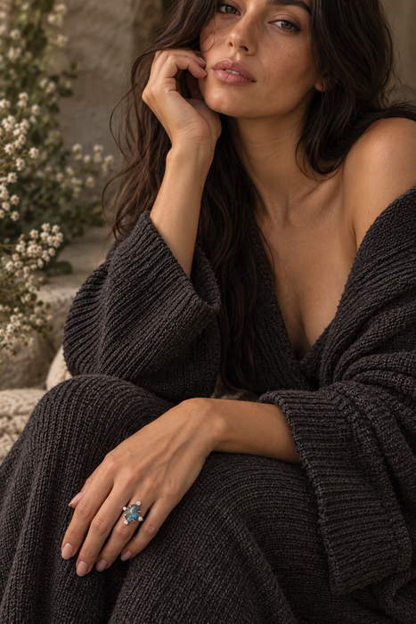 Labradorite Quartz Ring