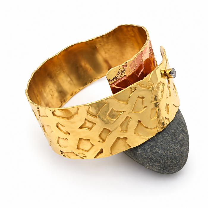 Leopard Print Etched Cuff