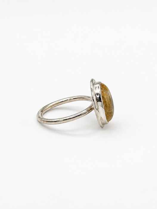 Golden Rutilated Quartz Ring