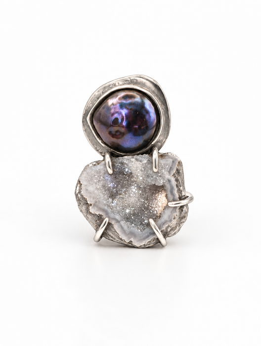 Druzy Pearl Ring