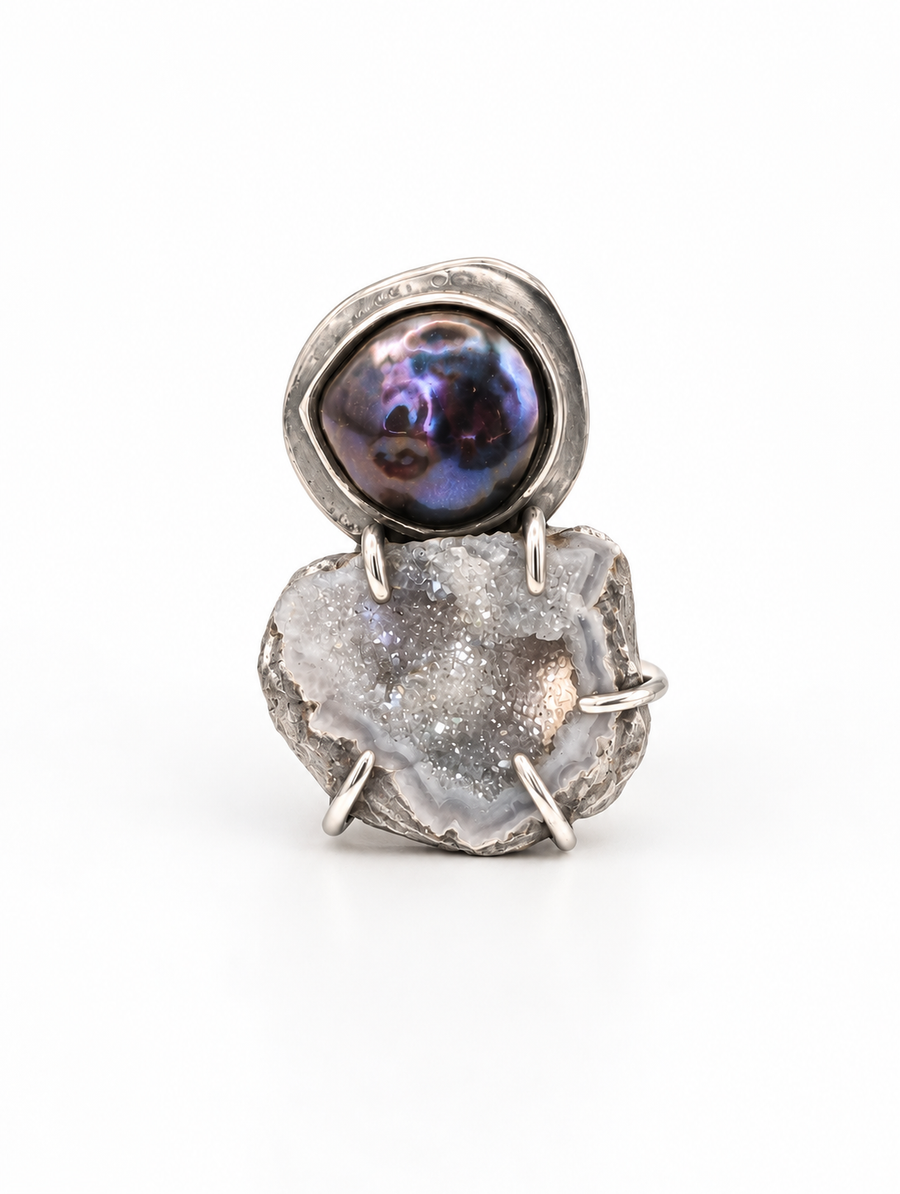 Druzy Pearl Ring