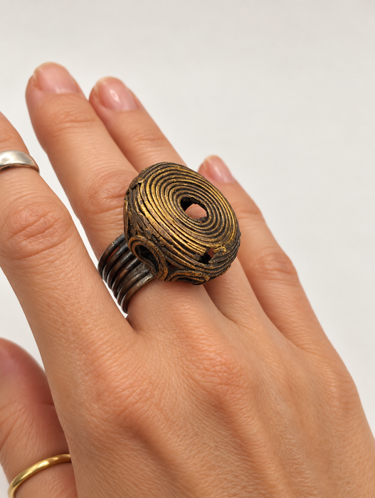 African Brass Diamond Ring