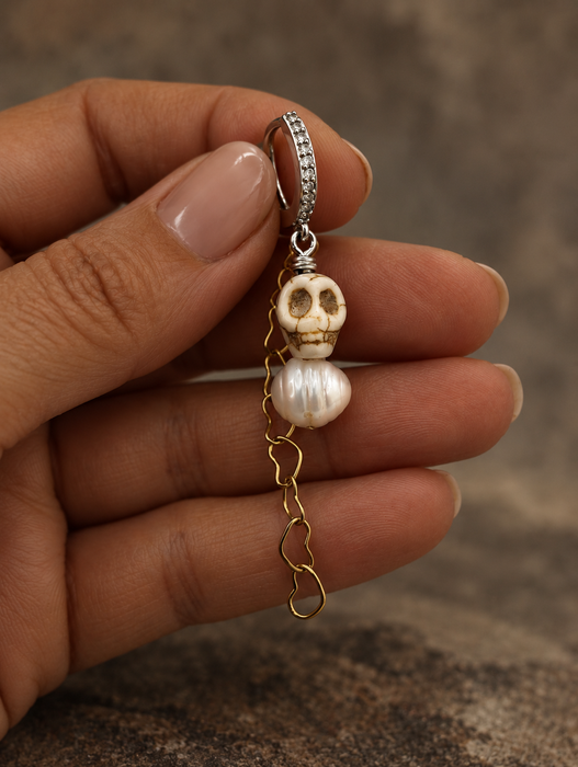Ivory Skull Earrings