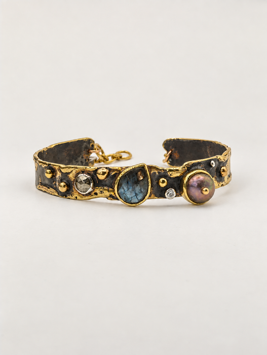 Labradorite Pearl Cuff