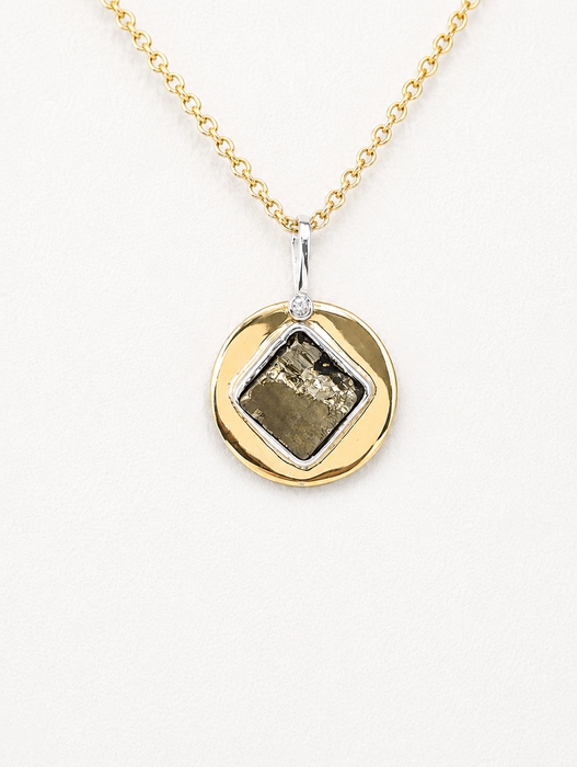 Pyrite Disk Pendant Necklace