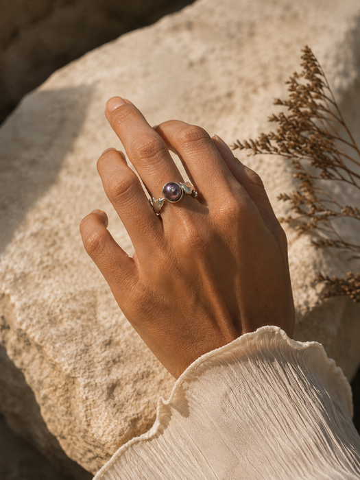 Opossum Jaw Pearl Ring