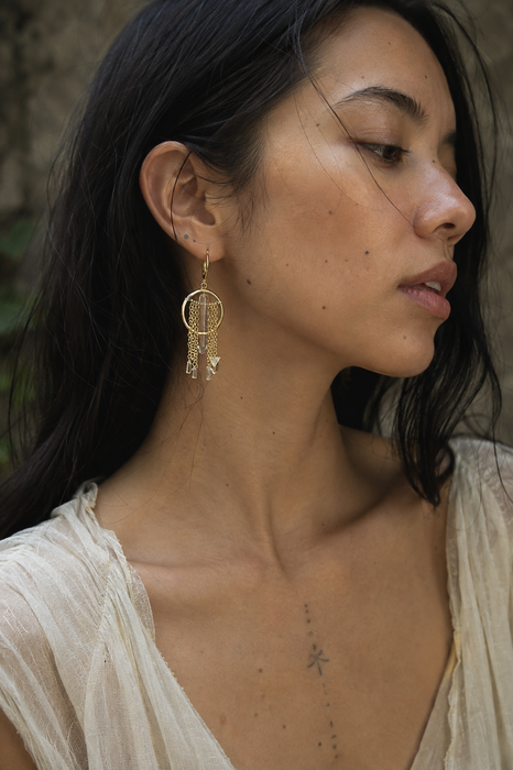 Chain & Crystal Earrings