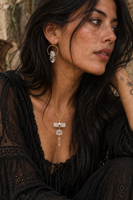 Quartz Diamond Earrings