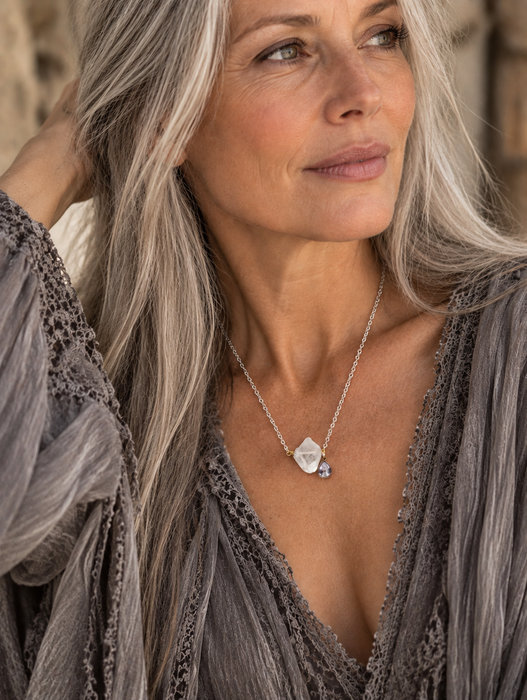 Rock Crystal Teardrop Necklace