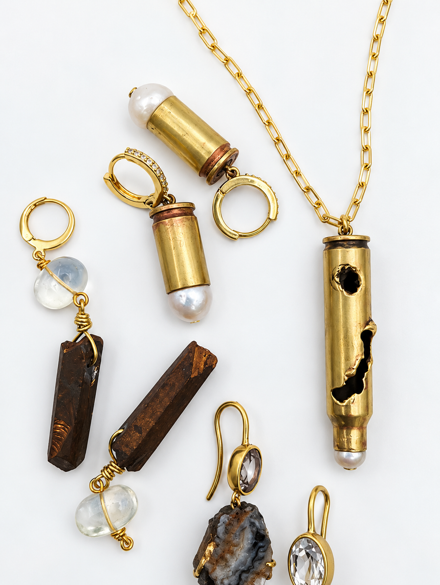 Bullet Pearl Earrings