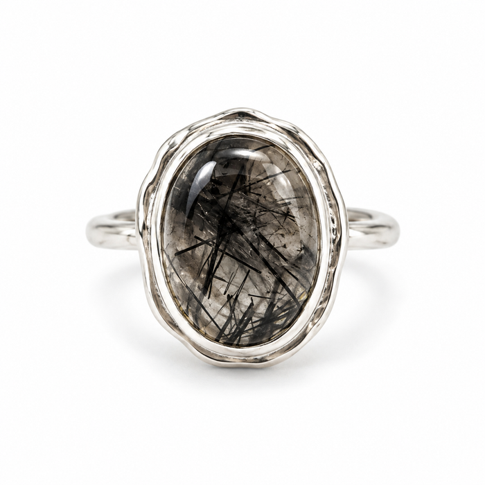Black Rutilated Quartz Ring